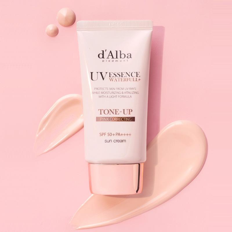 Protector Solar D'Alba Uv Essence Waterfull+ Tone Up Pink Correcting
