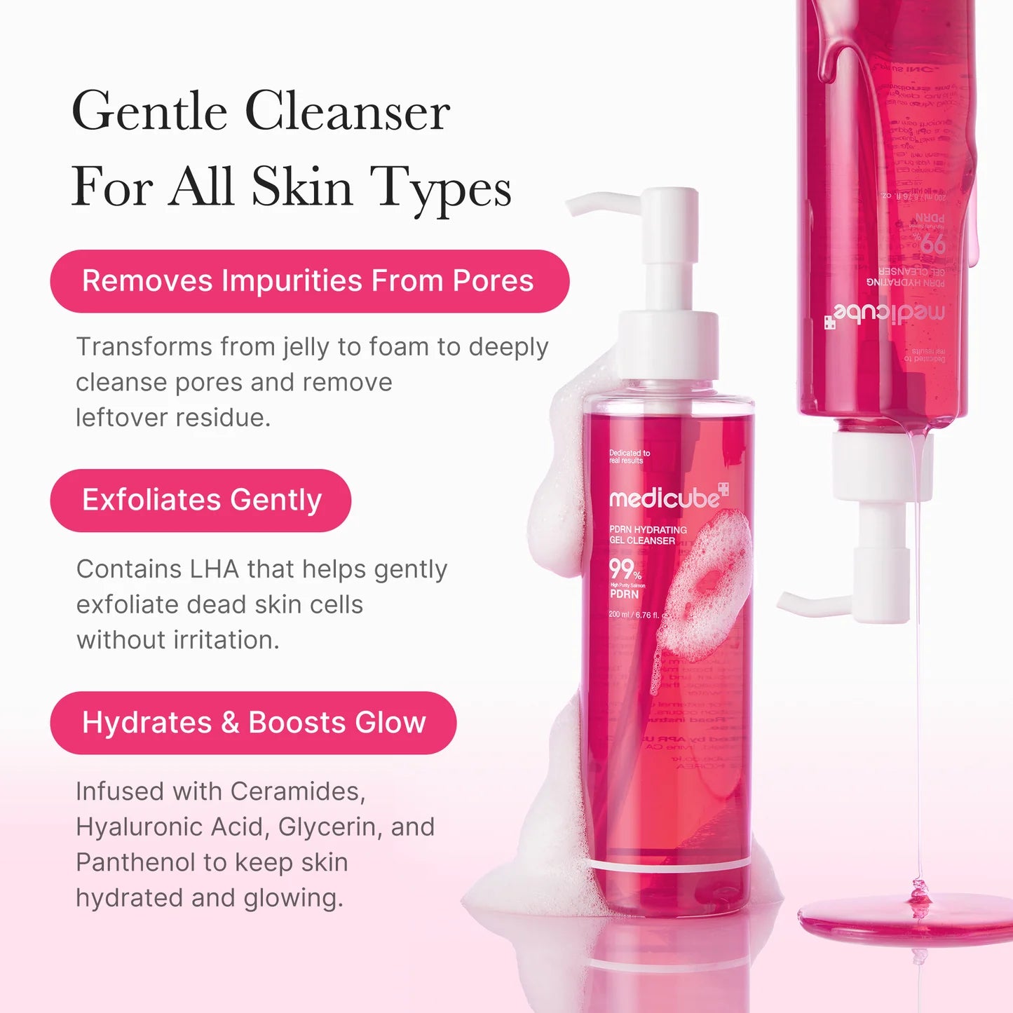 Limpiador Pdrn Hydrating Gel Cleanser Medicube (200Ml) Imagen secundaria del producto