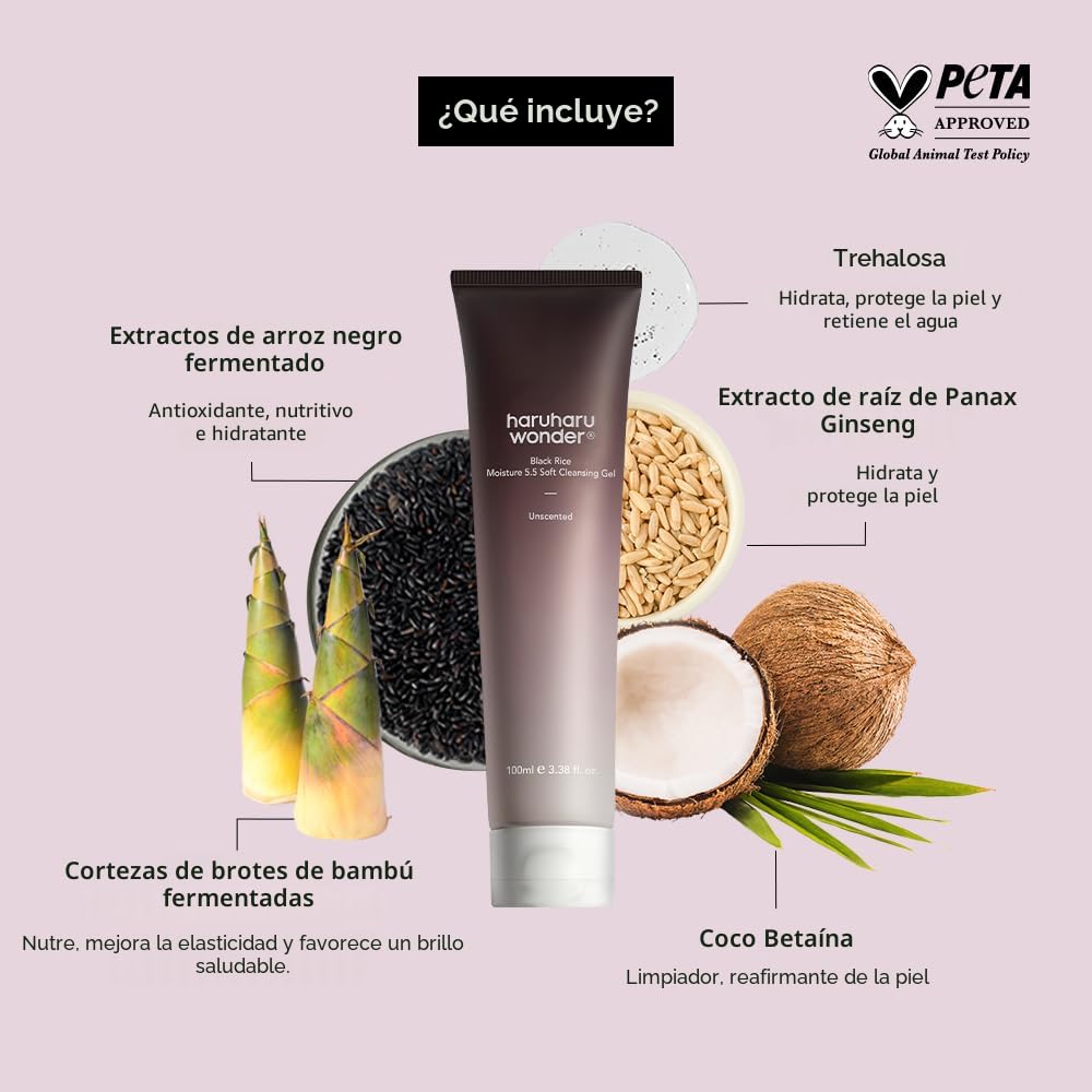 Limpiador Wonder Black Rice Moisture 5.5 Soft Cleansing Gel Haruharu