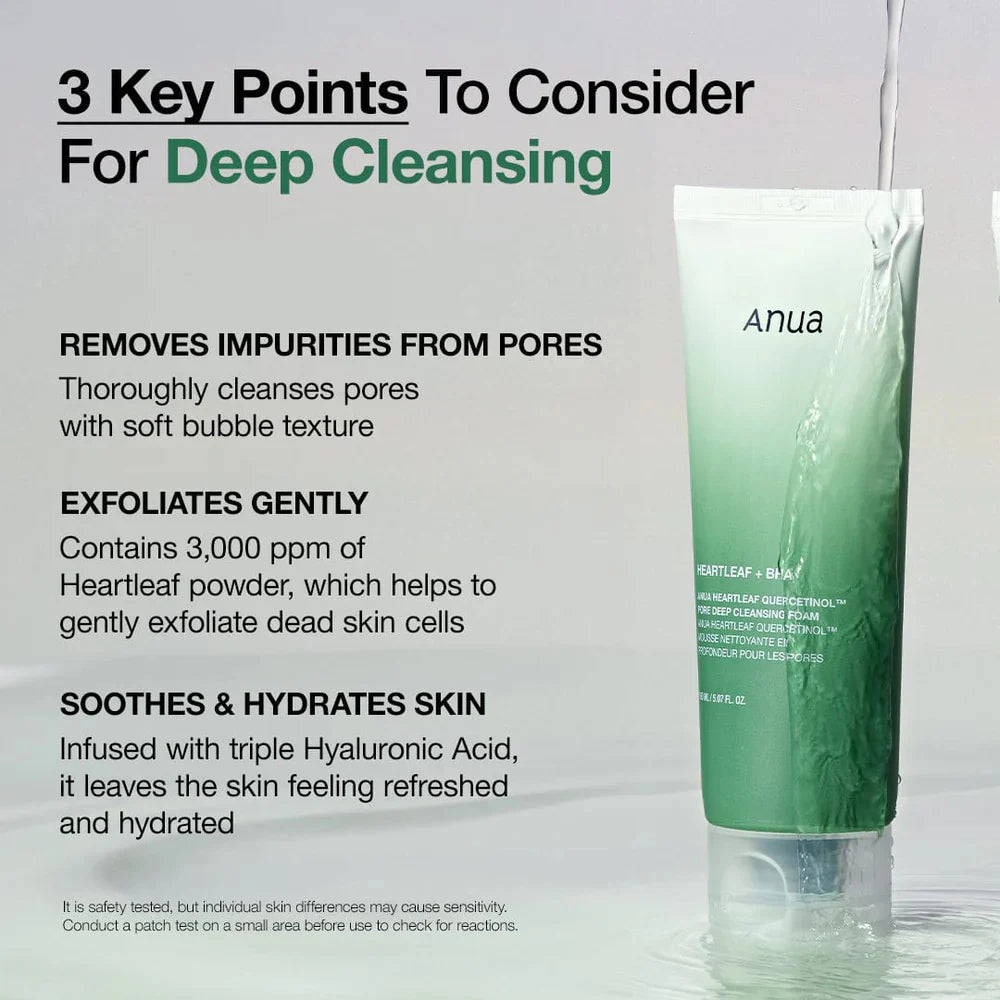 Limpiador Heartleaf Quercetinol Pore Deep Cleansing Foam Anua