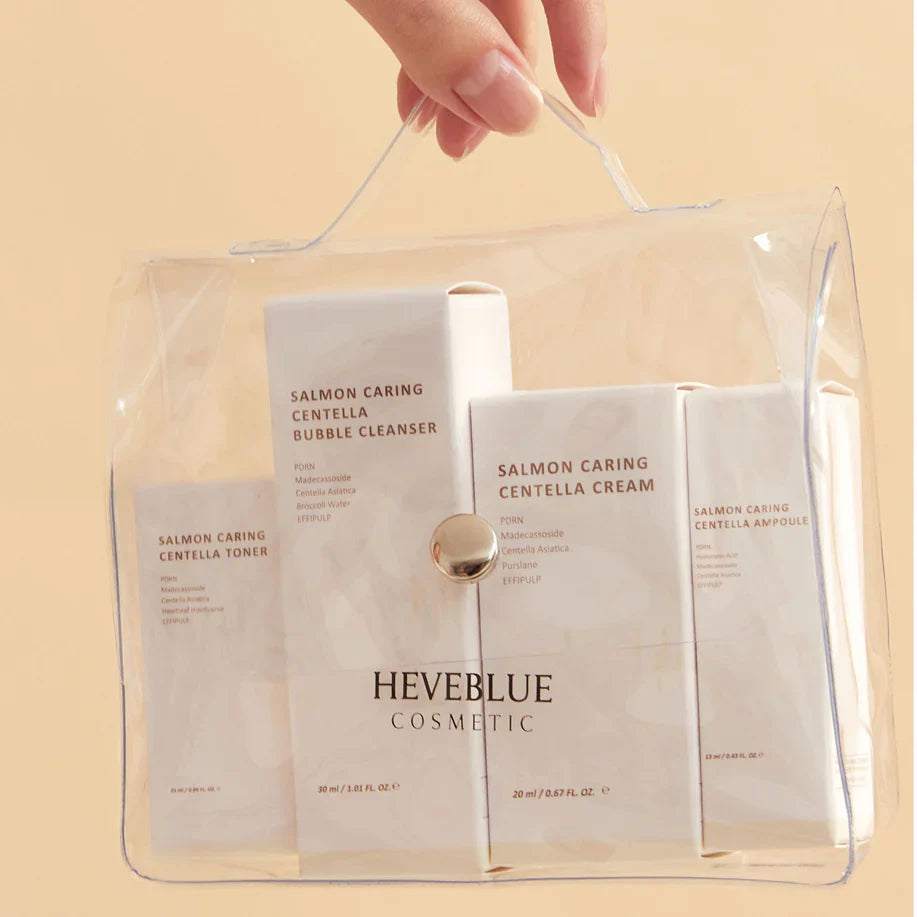 Travel Kit Bag Salmon Caring Centella Special Heveblue