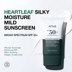 Protector Solar Heartleaf Silky Moisture Sunscreen Anua