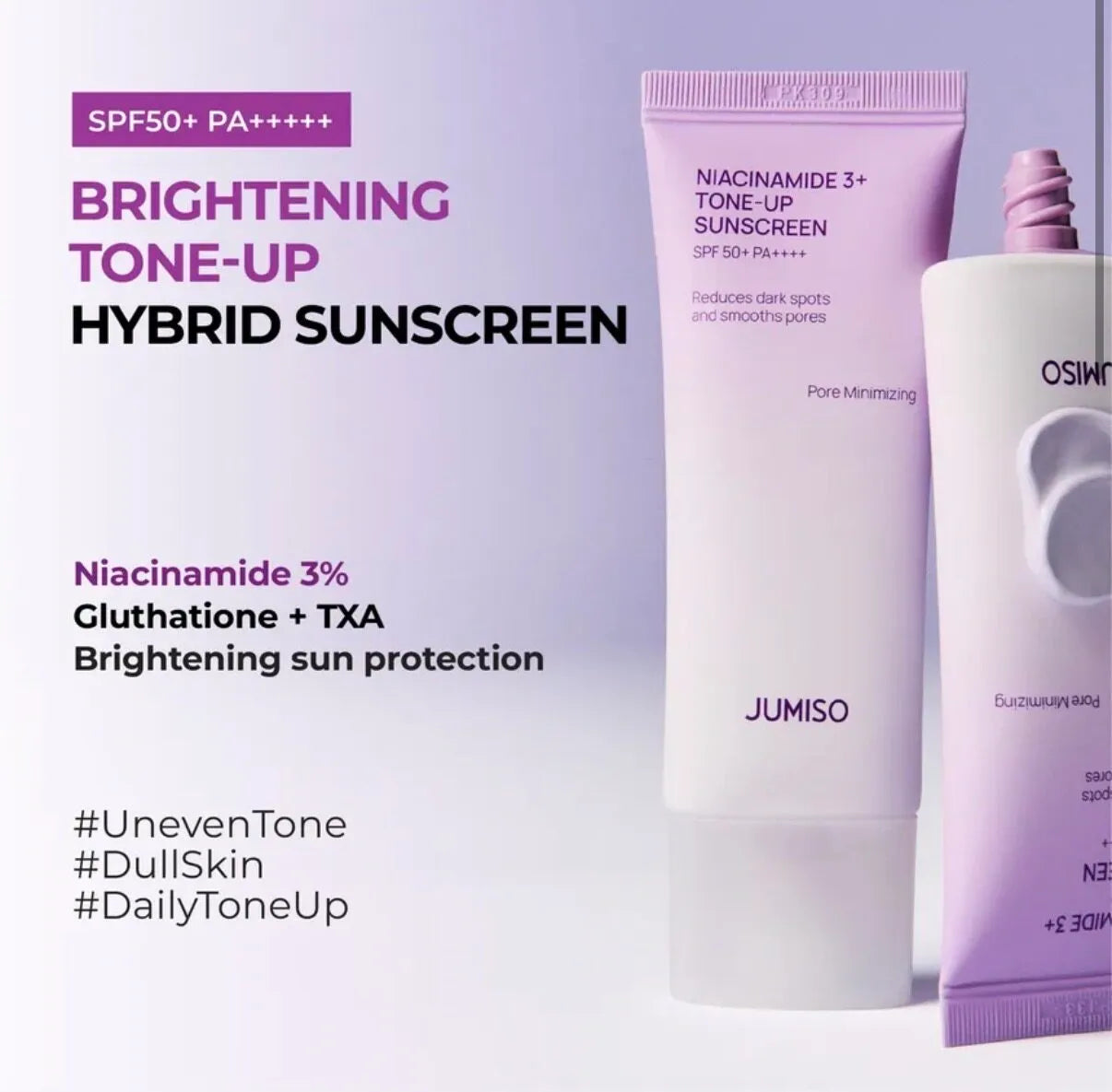 Protector Solar Niacinamide 3+ Tone Up Sunscreen Jumiso