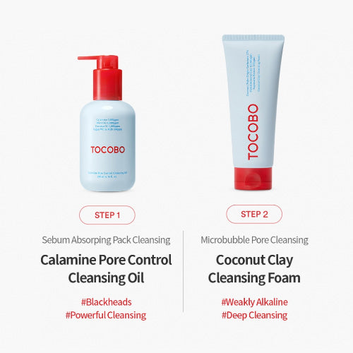 Tocobo Double Cleansig Duo (Calamine Pore Control Cleansing Oil + Coconut Clay Cleansing Foam)