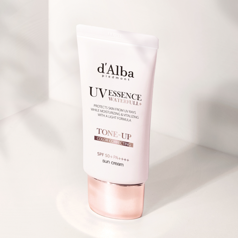 Protector Solar D'Alba Uv Essence Waterfull+ Tone Up Pink Correcting