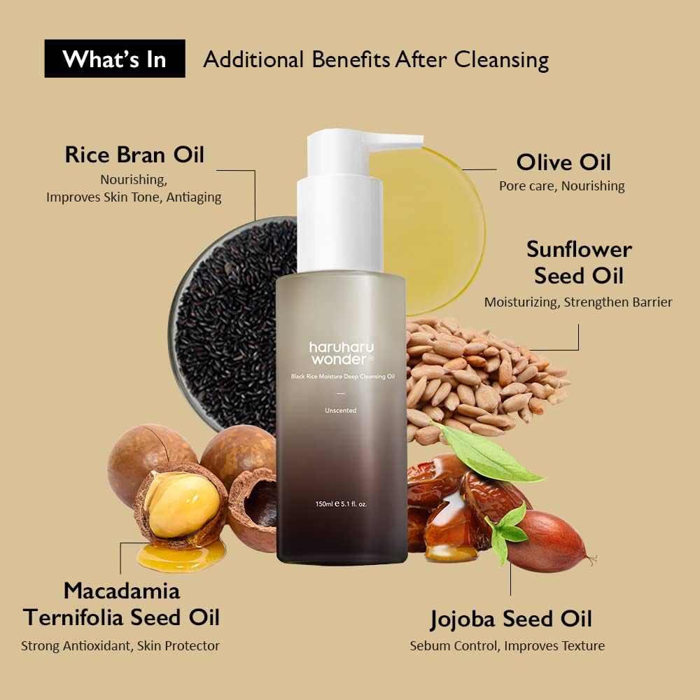 Limpiador En Aceite Black Rice Moisture Deep Cleansing Oil Haruharu Wonder (150Ml)